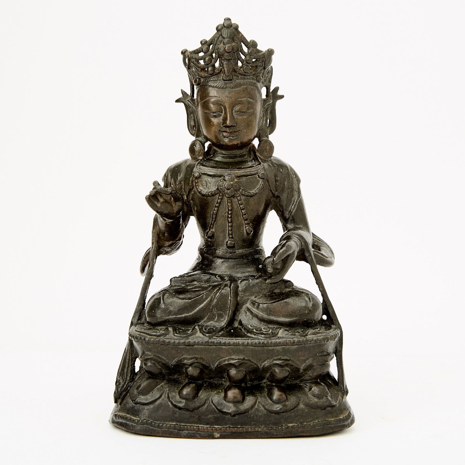 A Chinese Cast Bronze Figure of Guanyin Late Ming-Early Qing Dynasty (1 of 3)