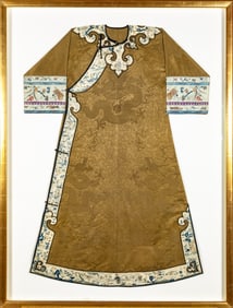 A Chinese Embroidered Silk Lady's Robe 19th Century