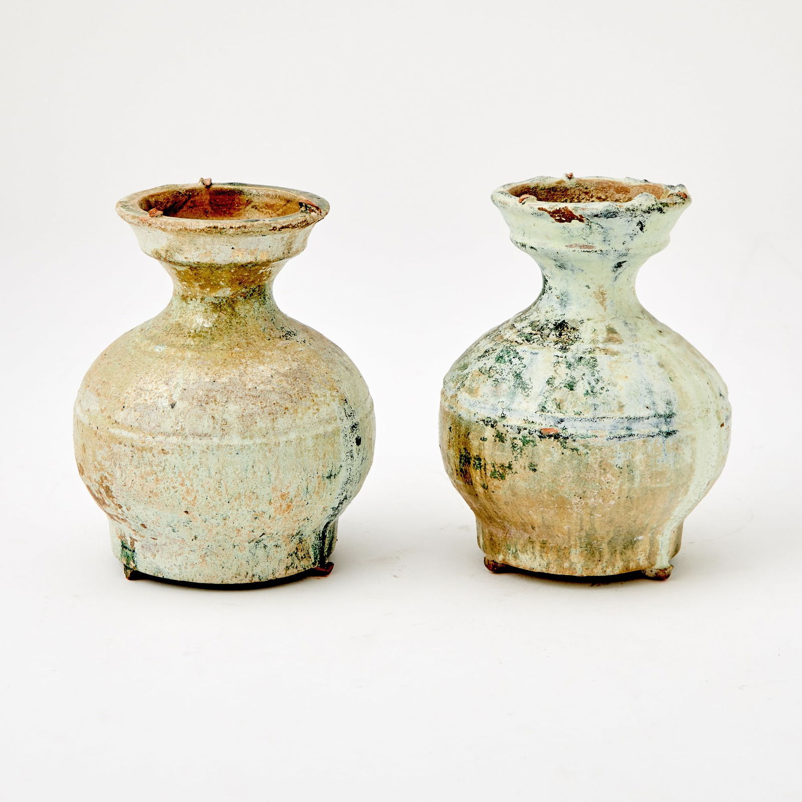 A Pair of Chinese Green Glazed Pottery Jars Han Dynasty (1 of 4)