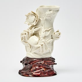 A Chinese Blanc de Chine Porcelain Brush Pot 19th Century