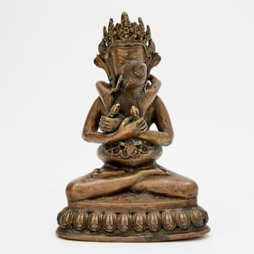 A Tibetan Copper Tantric Grouping 19th Century