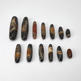 A Group of Tibeto-Chinese 'Chung Dzi' Agate Beads