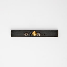 A Fine Japanese Gold and Shakudo Kozuka Signed Teruhide Omori, Edo Period