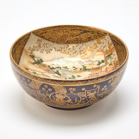A Japanese Satsuma Bowl Signed Dai Nippon Hododa, Meiji Period