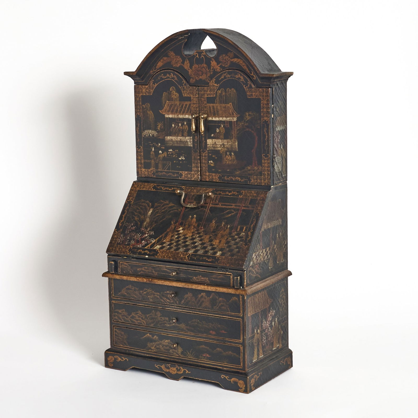 George II Style Diminutive Chinoiserie Decorated Secretary Bookcase (1 of 4)