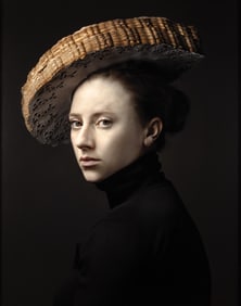 Hendrik & Paula Kerstens, Paula Kerstens in Stacked Doily Hat