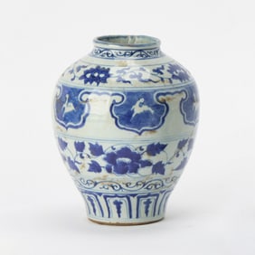 Chinese Ming-Style Blue and White Porcelain Vase