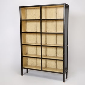 Chinese Painted Wood Open Cabinet