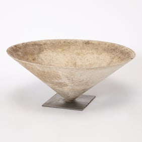 French Moderne Ceramic Bowl on Metal Stand