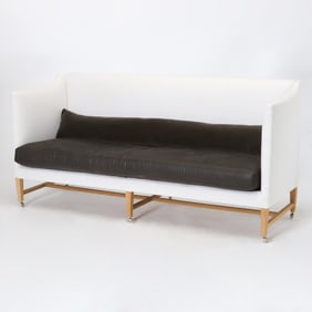 Verellen Contemporary Oak Upholstered Sofa