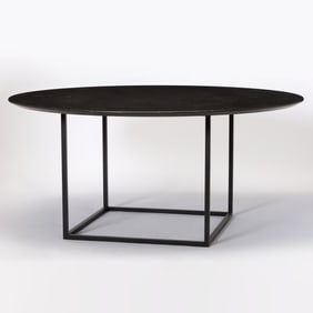 Antique Belgian Blue Marble Top on a Modern Iron Base