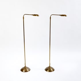 Pair of English Brass Floor Lamps