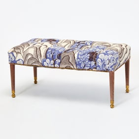 Roman Thomas Cerused Oak Upholstered Bench