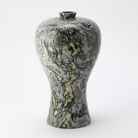Variegated Grey and Black Marble Vase