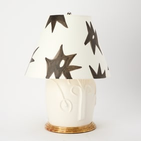 Christopher Spitzmiller White Painted Ceramic Table Lamp