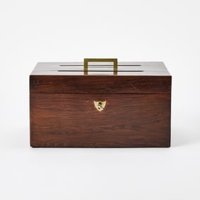 English Country House Brass Mounted Rosewood Letter Box