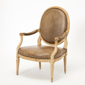 Louis XVI Upholstered Beechwood Fauteuil