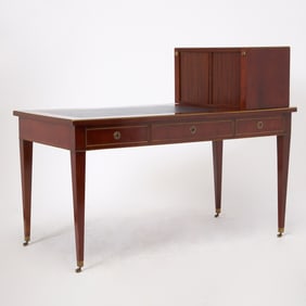 Baltic Neoclassical Style Mahogany Writing Table and Cartonnier
