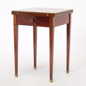 Continental Brass Mounted Mahogany Handkerchief Table
