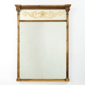 Regency Style Giltwood and Eglomisé Painted Mirror