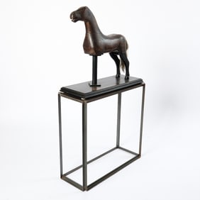 Antique Carved Wood Horse on Stand