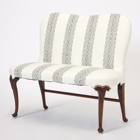 George I Style Upholstered Mahogany Settee