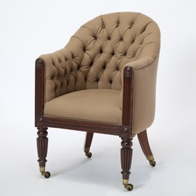 Regency Upholstered Mahogany Tub Chair