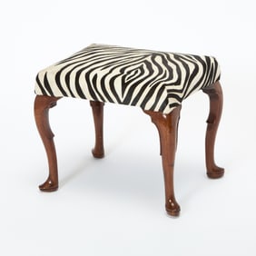 George I Upholstered Walnut Bench