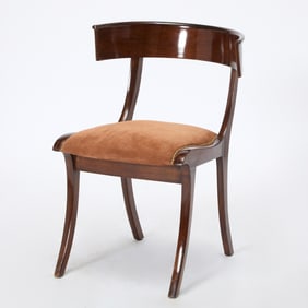 Regency Upholstered Mahogany Klismos Chair