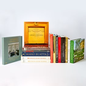 A group of fifteen oversized art monographs on interior design