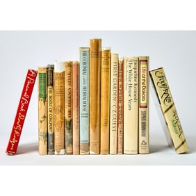 Collection of books in dust jackets on decorating and society subjects