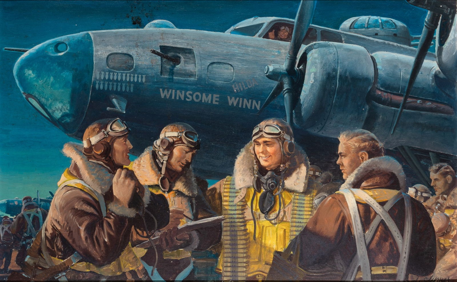 John Ford Clymer Winsome Winn: American 1907-1989Winsome WinnSigned J. Clymer (lr)Oil on board15 3/8 x 23 3/4 inchesPlease note: This lot will be on view in New York (Framed 20 3/4 x 30 inche