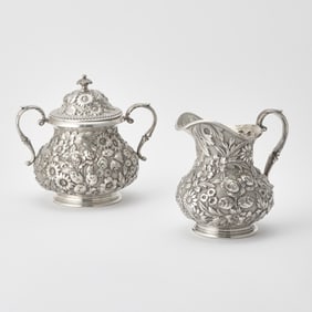 Jenkins & Jenkins Sterling Silver Cream Jug and Covered Sugar Bowl