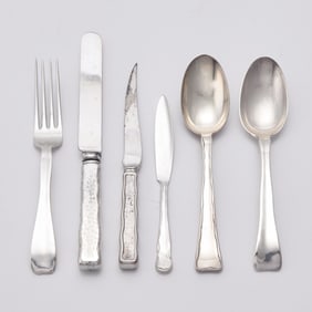 Tiffany & Co. Sterling Silver "Lap Over" Pattern Flatware Service