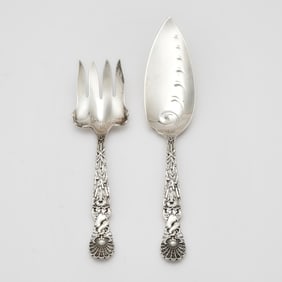 Two Tiffany & Co. Sterling Silver ?Dolphin? Pattern Fish Servers