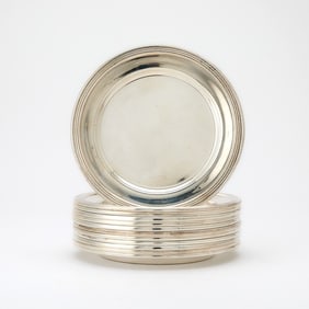 Set of Twelve Reed & Barton Sterling Silver Bread Plates