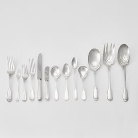 Frank Smith Sterling Silver "Fiddle Thread" Pattern Flatware Service