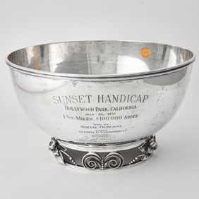 Horse Racing Interest: Alphonse La Paglia for International Silver Co. Sterling Silver Punch Bowl
