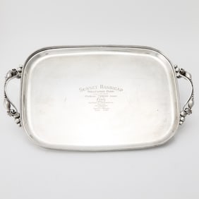 Horse Racing Interest: International Silver Co. Sterling Silver Two-Handled Tray
