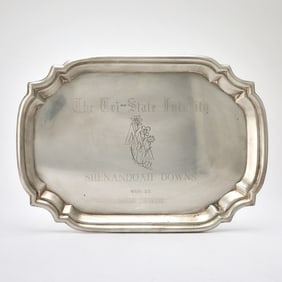 Horse Racing Interest: Poole Sterling Silver Trophy Platter