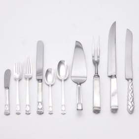 Tiffany & Co. Sterling Silver "San Lorenzo" Pattern Flatware Service
