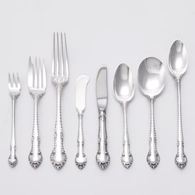 Gorham Sterling Silver "English Gadroon" Pattern Flatware Service