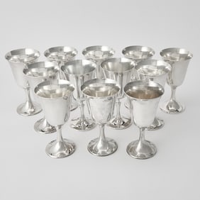 Set of Ten Gorham Sterling Silver Goblets