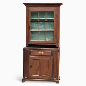 Chippendale Walnut Two-part Stepback Cupboard