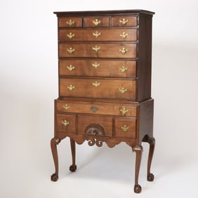 Queen Anne Maple High Chest of Drawers