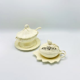 English Creamware Gourd-form Tureen