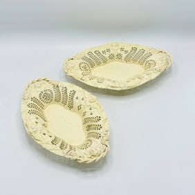 Pair of English Creamware Fruit Bowls