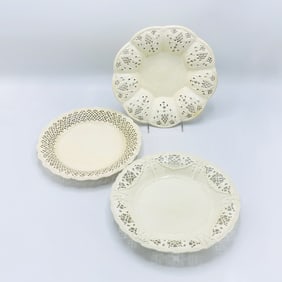 Nine English Creamware Dishes