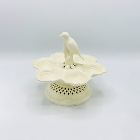 English Creamware Bird and Shell Centerpiece