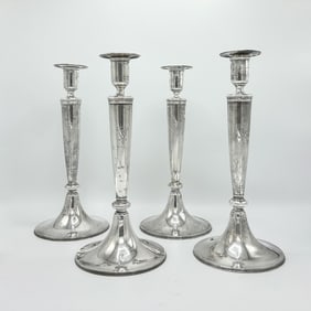 Set of Four Tiffany & Co. Sterling Silver Candlesticks